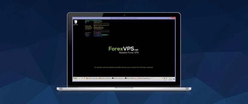 ForexVPS running on a laptop screen
